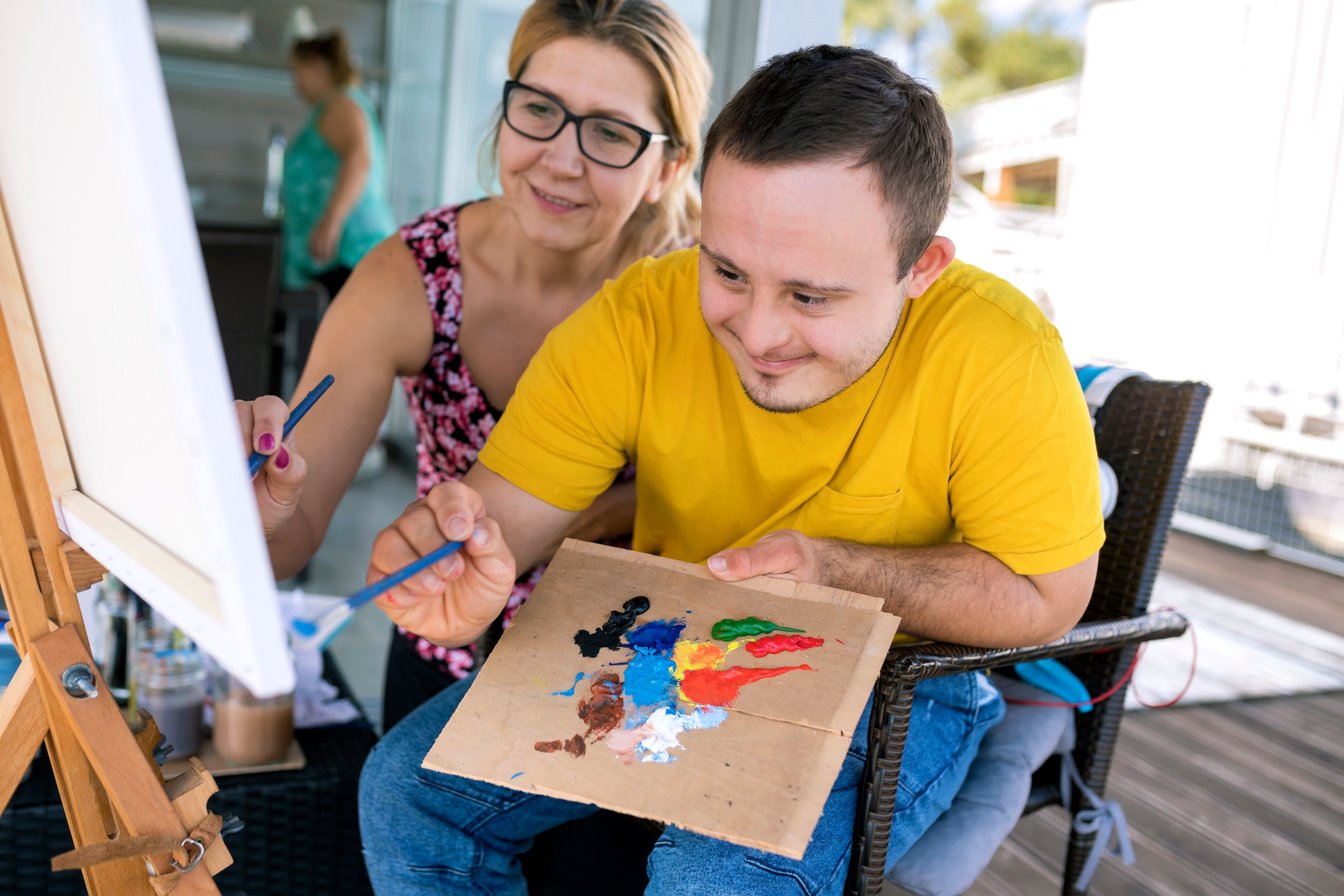 Teenager artist with Down syndrome